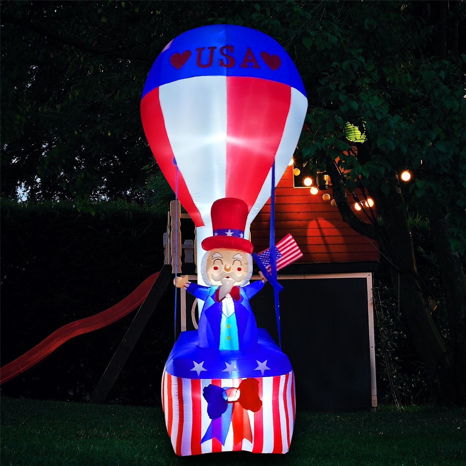 9Ft SeasonBlow Inflatable Independence Day Hot Air Balloon Uncle Sam.
