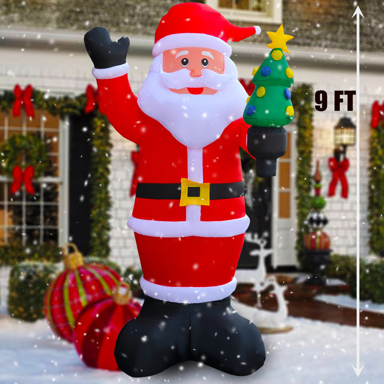 9Ft SeasonBlow Inflatable Christmas Santa Claus holding Christmas tree