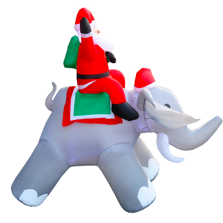 6Ft Seasonblow Inflatable Christmas Santa Claus riding an elephant