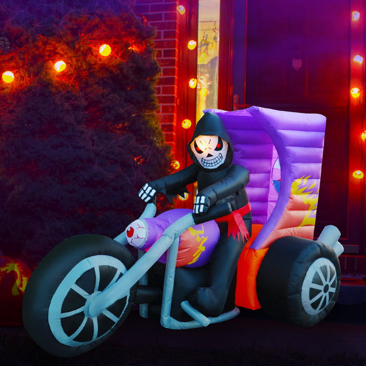 8 Ft Seasonblow Inflatable Halloween Devil Riding Motorcycle