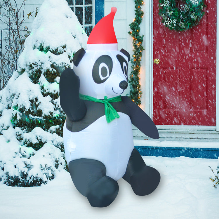 4Ft Seasonblow Inflatable Christmas Panda