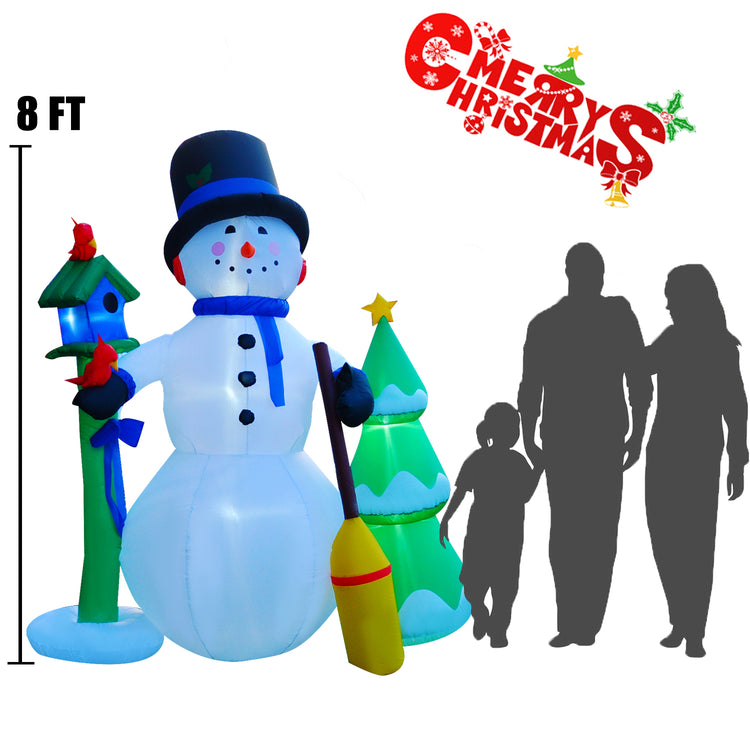 8 Ft Seasonblow Inflatable Christmas Snowman with a broom