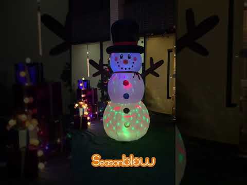 8Ft SeasonBlow Inflatable Christmas Glitter Snowman