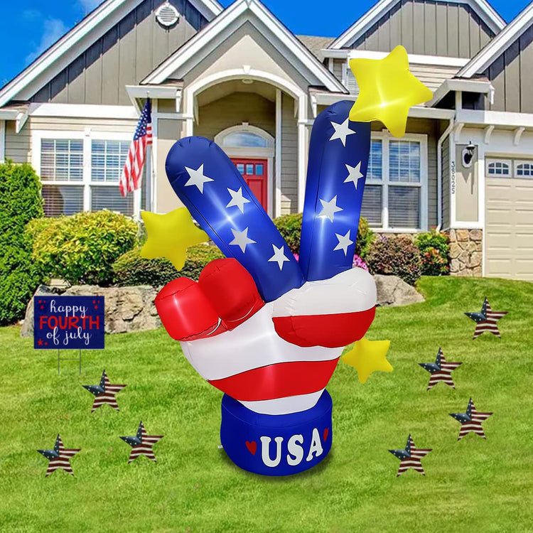 5Ft Seasonblow Inflatable Independence Day Victory Sign
