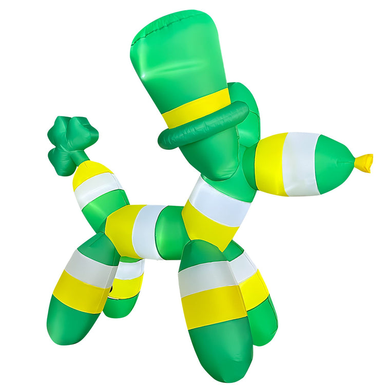 6Ft LED Inflatable St. Patrick's Day Balloon Dog with Shamroc Decoration Lighted Blow up for Home Yard Lawn Garden Indoor Outdoor